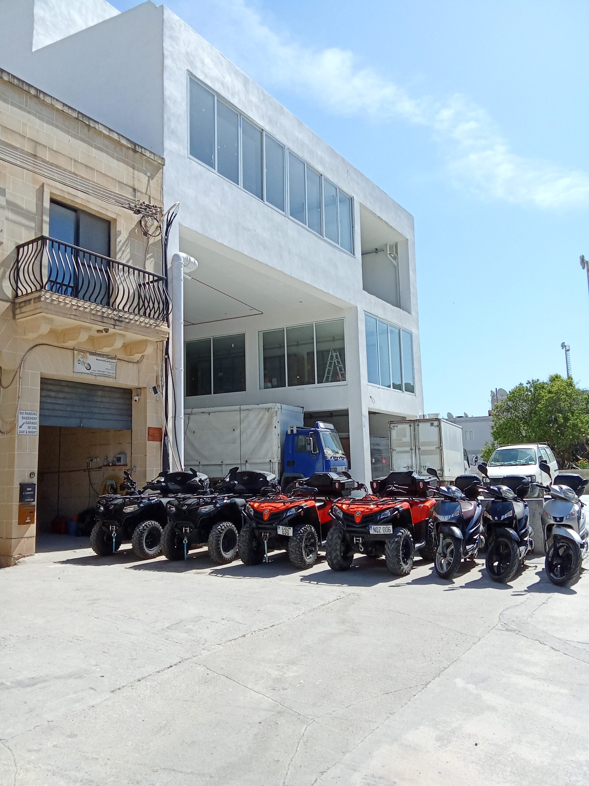 outside the garage